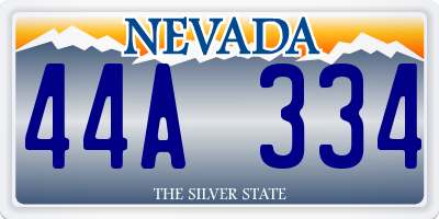 NV license plate 44A334
