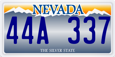 NV license plate 44A337