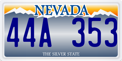 NV license plate 44A353