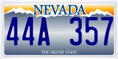 NV license plate 44A357