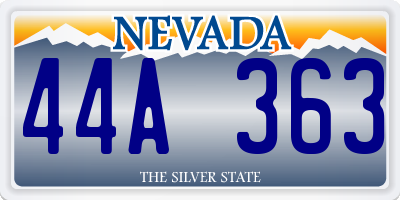 NV license plate 44A363
