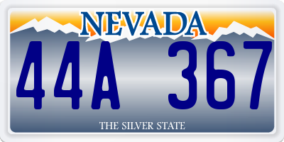 NV license plate 44A367