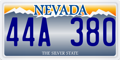 NV license plate 44A380