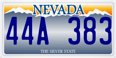 NV license plate 44A383