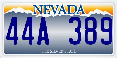 NV license plate 44A389