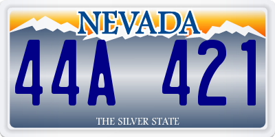 NV license plate 44A421
