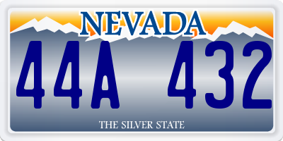 NV license plate 44A432