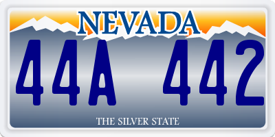 NV license plate 44A442