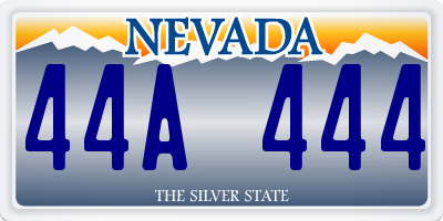 NV license plate 44A444