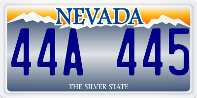 NV license plate 44A445