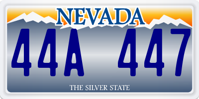 NV license plate 44A447