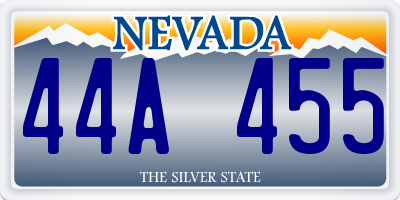 NV license plate 44A455