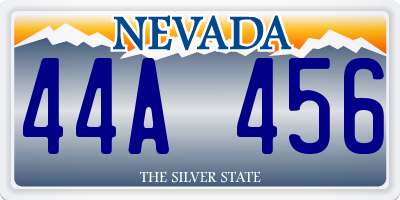 NV license plate 44A456