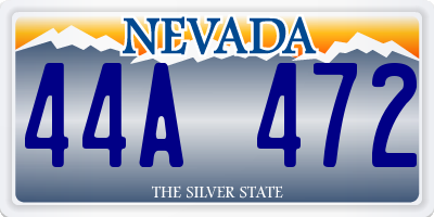 NV license plate 44A472