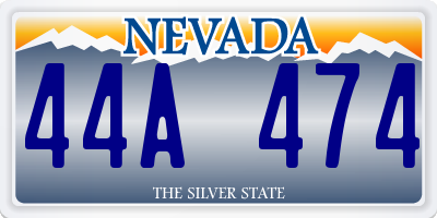 NV license plate 44A474