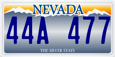 NV license plate 44A477