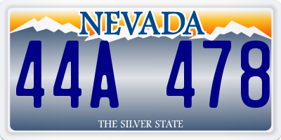 NV license plate 44A478