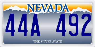 NV license plate 44A492