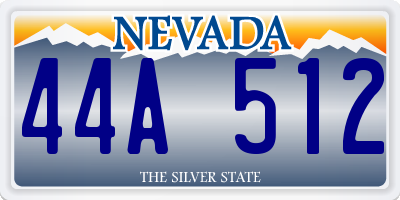 NV license plate 44A512