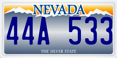 NV license plate 44A533