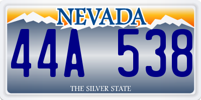 NV license plate 44A538