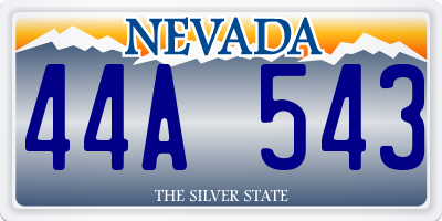 NV license plate 44A543