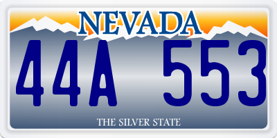 NV license plate 44A553