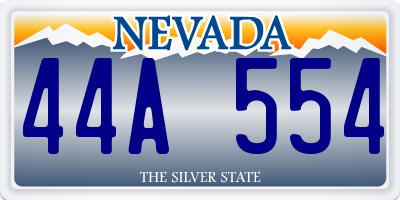 NV license plate 44A554