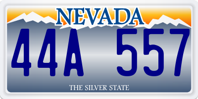 NV license plate 44A557