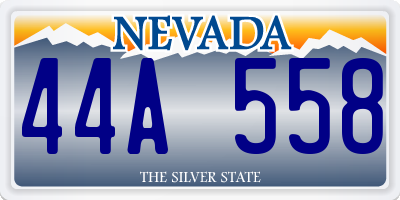 NV license plate 44A558