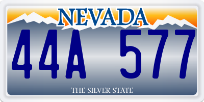 NV license plate 44A577