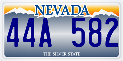 NV license plate 44A582