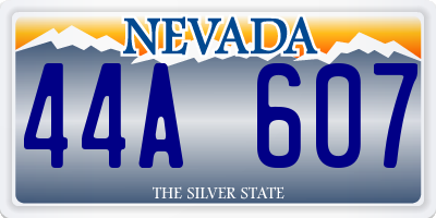 NV license plate 44A607