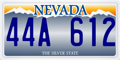 NV license plate 44A612