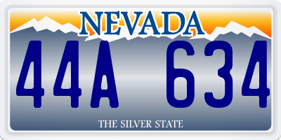 NV license plate 44A634