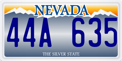 NV license plate 44A635