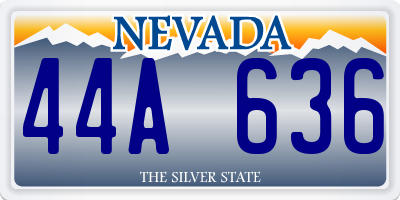 NV license plate 44A636