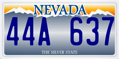 NV license plate 44A637