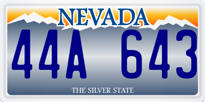 NV license plate 44A643