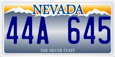 NV license plate 44A645