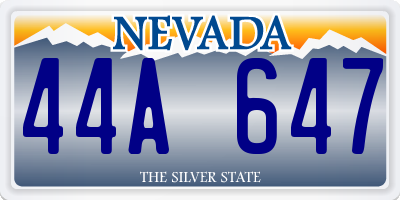 NV license plate 44A647