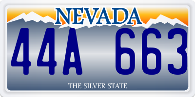 NV license plate 44A663
