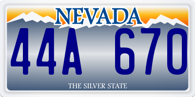 NV license plate 44A670