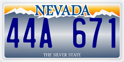 NV license plate 44A671