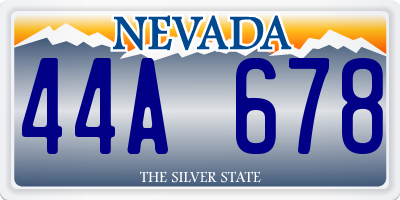 NV license plate 44A678