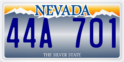 NV license plate 44A701