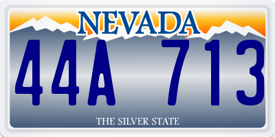 NV license plate 44A713