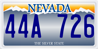 NV license plate 44A726