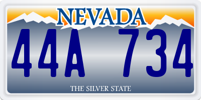 NV license plate 44A734