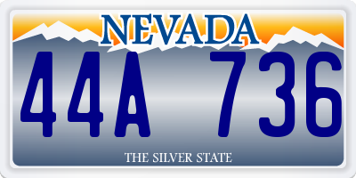 NV license plate 44A736